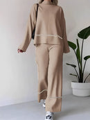 Conjunto Tricô Valentina – Gola Alta Mullet e Calça Cintura Alta Louvia