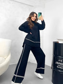 Conjunto Tricô Valentina – Gola Alta Mullet e Calça Cintura Alta Louvia