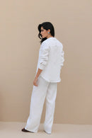 Conjunto Resort Linho Branco – Camisa e Calça Feminina em Linho Premium + Brinde