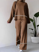 Conjunto Tricô Valentina – Gola Alta Mullet e Calça Cintura Alta Louvia
