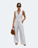 Conjunto Brisa Blanca Elegance – Colete e Calça Feminina em Linho Prime