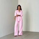Conjunto Resort Linho Rosa – Camisa e Calça Feminina em Linho + Brinde